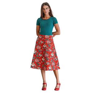 Premium Floral Printed Mid Length <b>Skirt</b> <b>for</b> Women's <b>Summer</b> Collection - Product Image 4