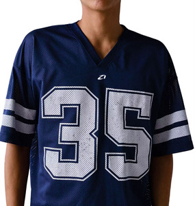 เสื้อฟุตบอลอเมริกันสีกรมท่า ระบายอากาศได้ดี แขนสั้น สำหรับฤดูร้อน พิมพ์ลายดิจิทัล สำหรับผู้ใหญ่ ใส่ได้ทั้งชายและหญิง - Product Image 4