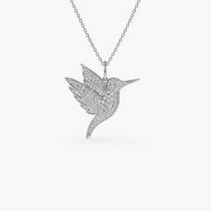 Unique Pave Moissanite Hummingbird <b>Necklace</b> Pendant 14k Gold Plated <b>Layer</b> Women's Pendant <b>Necklace</b> 925 Sterling <b>Silver</b> Jewelry - Product Image 3