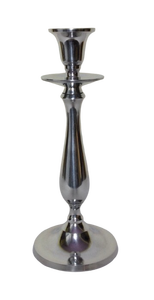 Porte-bougie en métal argenté, base conique haute, centre de table pour mariage, décoration de table à domicile - Product Image 2