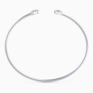 Brazalete Abierto con Halo de Diamantes Cultivados en Laboratorio, Corte Pera y Redondo, Oro Blanco Sólido de 14K, 18K, 22K, VVS, VS, SI, D a G, Joyería Fina de Lujo, OEM, ODM - Product Image 1