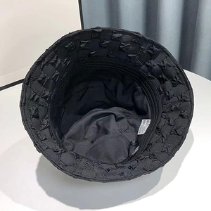Chapeau Bob Noir Gaufré Unisexe Décontracté Printemps-Été Adulte en Polyester Non-Tissé - Product Image 2