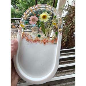 Plateau de service en résine naturelle de qualité supérieure, design léger, poignée confortable pour le service du thé et du café - Product Image 5