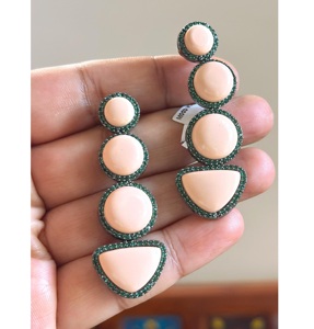 Impresionantes Pendientes Largos con Zirconia y Acabado Plateado, con Aspecto de Piedra, para Mujer, para Looks de Noche, para Fiestas, a la Moda - Product Image 1