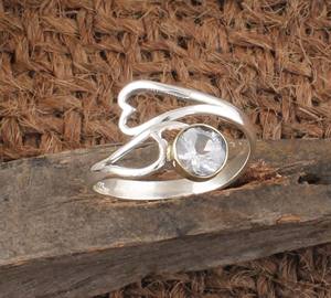 Bague romantique en argent Sterling 925 avec cristal en forme de cœur, promesse d'amour pour femmes et filles, bijoux exquis pour fête d'anniversaire de mariage, cadeau - Product Image 5