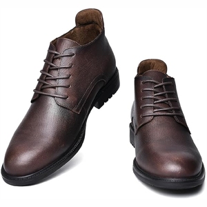 Zapatos Oxford Unisex de Cuero Genuino Verde Oliva con Punta Puntiaguda y Cordones, Zapatos de Vestir para Oficina y Carrera, con Plataforma para Aumentar la Altura, Diseño a Cuadros, para Invierno - Product Image 6