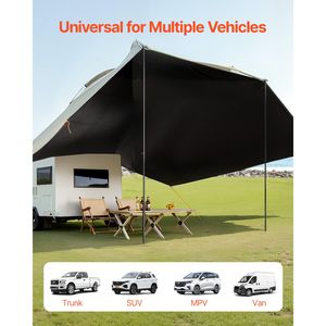 Tenda Laterale per Veicoli Grande 3x2,1m, PU2000mm UV50+, Accessori Esterni per Camper con Copertura Ombreggiante Estesa - Product Image 2