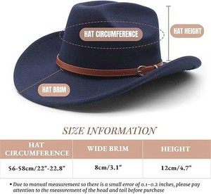 Men's Distressed Leather Western <b>Hat</b> Cowboy Style Wide Brim Outdoor Travel Cap Full Grain Leather USA Europe Market Top - Product Image 3