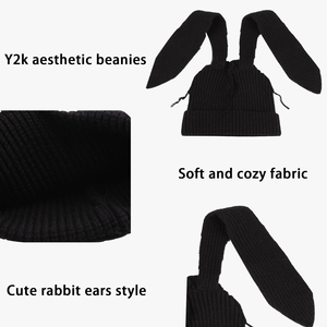 Unisex Wool Blend Ponytail beanie <b>cap</b> Knit Crochet Warm Breathable Waterproof Autumn <b>Winter</b> Casual Headwear - Product Image 2