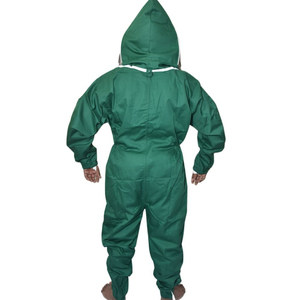 Beekeeping <b>Suit</b> Full Body Protective Jumpsuit With Mesh Hood Zipper Front Olive Green Farm Use - Product Image 6