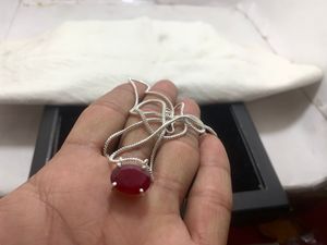 Oval Cut <b>Ruby</b> <b>Necklace</b> German Silver Children's Jewelry For Women Gemstone Handmade Jewelry A High Quality Best Price - Product Image 2