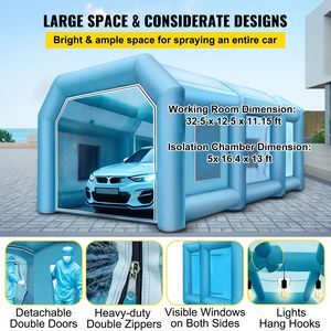 Tenda Gonfiabile Personalizzata 39.3x16.4x13.1 Ft per Cabina di Verniciatura Auto con Sistema di Riscaldamento a Bruciatore Diesel per Essiccazione - Product Image 4