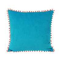 2024 housse de coussin personnalisée 45*45cm carré amovible fermeture à glissière imprimé dessin animé frange motif couleur peluche tissu taie d'oreiller