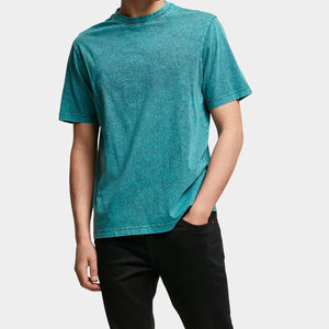 T-shirts pour hommes délavés à l'acide avec impression de logo personnalisé, prix de gros, approvisionnement en vrac de grande quantité, longueur longue, tissu en coton premium - Product Image 2