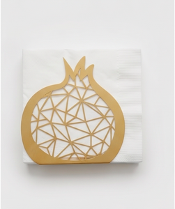 Anneau de serviette en métal doré en forme de grenade avec motif géométrique, support moderne pour la décoration de table, articles de cuisine et usage hôtelier - Product Image 2