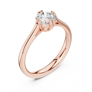 Anillo Solitario Vintage con Diamante Moissanita Corte Esmeralda - Banda Lisa de Plata Esterlina 925 Bañada en Oro Rosa para Compromiso de Mujer - Product Image 3