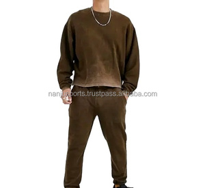 Chándal lavado con ácido personalizado de alta calidad, chándal Unisex, ropa de entrenamiento transpirable, ropa para correr, OEM, invierno, Sol desvanecido - Product Image 2