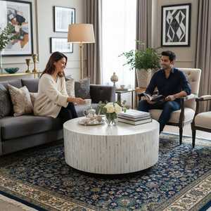 Mesa de Centro Art Deco con Incrustaciones de Hueso Ecológica, Precio de Fábrica de Perfect Enterprises, para Hogar, Bodas, Diwali, Estándar - Product Image 4