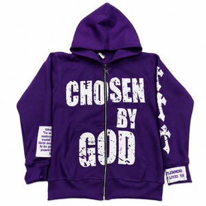 Custom Heavyweight Royal Blue Zip Up Hoodie Oversized Streetwear French Terry Cotton Fleece Graphic Printed Hoodie - Product Image 4