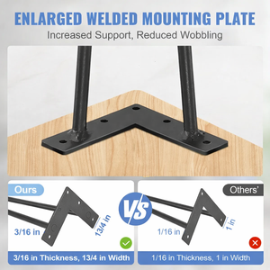 Metal Furniture Legs19" Hairpin Furniture <b>Legs</b> 2 robs 500lbs Loading Dinning Metal <b>Table</b> <b>Legs</b> Black Color DIY Furniture Parts 4P - Product Image 4