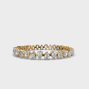 Silver Plated Moissanite Tennis Bracelet Pear Cut Channel Setting Geometric Luxury Trendy Unisex Everyday Wear GRA Certified - Product Image 1