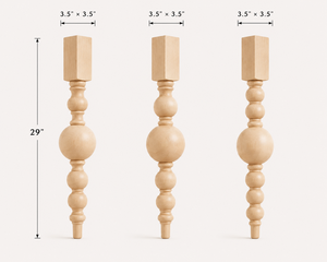 Pieds de table en bois massif, modernes, carrés, de remplacement, faciles à installer pour les tables à manger, les bureaux, les îlots de cuisine et les consoles - Product Image 2
