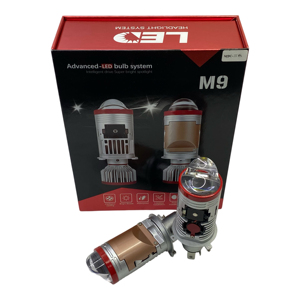 Phare <span class=keywords><strong>de</strong></span> voiture M9C H4 à <span class=keywords><strong>LED</strong></span> avec lentille <span class=keywords><strong>de</strong></span> projecteur, conception à solénoï<span class=keywords><strong>de</strong></span>, installation externe et interne, faisceau bas 38W, faisceau haut 48W - Product Image 2