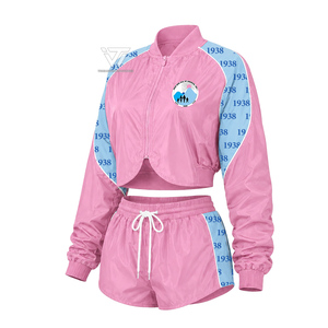 Vêtements de sororité grecs Jack & Jill of America Inc. pour femmes, ensemble survêtement 2 pièces court : veste coupe-vent et short - Product Image 1