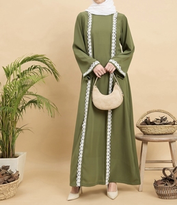 Nueva Abaya Tradicional Islámica Negra para Mujer, Estilo Saudí, Primavera 2026, Dubai, Poliéster Transpirable, Largo hasta el Tobillo, Musulmana - Product Image 3