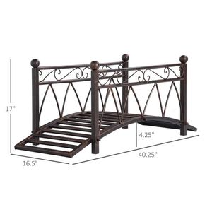 Pont de jardin classique en métal 3.3 Zen avec des coins décorés de motifs raffinés et des barrières de sécurité décoratives - Product Image 3