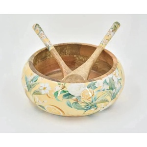 Bol en bois artisanal sur mesure, de haute qualité, en bois de manguier biologique, ensemble de service pour salade, bol décoratif époustouflant pour servir la salade - Product Image 4