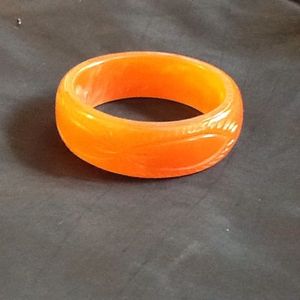 Brazalete Clásico de Resina Acrílica, Amarillo Marmoleado, Joyería de Moda Unisex - Product Image 6