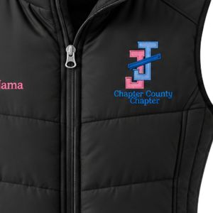 Women <b>Black</b> Quilted Puffer <b>Vest</b> Sleeveless Full Zip Embroidered Lightweight Warm Casual Outdoor Winter Fashion Jacket - Product Image 6