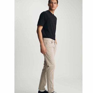 <b>Men's</b> Straight Casual Mid Waist Baggy Jeans Pant 100% Cotton Eco-Friendly Breathable Lightweight High Quality Pants <b>White</b> - Product Image 4