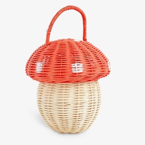 Cesta de ratán colorida para niños, bolsa de ratán con forma de hongo, cestas infantiles tejidas sostenibles - Product Image 2