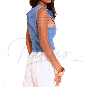 Veste en jean courte pour femme, tendance, haute qualité, meilleur style, taille standard, denim de qualité supérieure. - Product Image 5