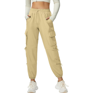 Pantalon cargo jogger pour femme, respirant, taille élastique avec cordon de serrage, coupe ample, extensible, style streetwear décontracté - Product Image 5