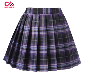Mini-jupe plissée à taille haute à carreaux, jupe de tennis classique à motif à carreaux pour uniforme scolaire, design personnalisé - Product Image 1