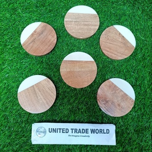 Acacia Wood & <b>Marble</b> <b>Coasters</b> Eco-Friendly Carton Packed Tea & Coffee <b>Coasters</b> by United Trade World - Product Image 2