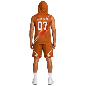 Custom 7 on 7 Football Practice Uniform <b>Sleeveless</b> <b>Hoodie</b> Jersey with Matching Athletic Shorts - Product Image 2