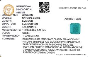 มรกตสีเขียวทรงแปดเหลี่ยม 4.45 กะรัต จากแซมเบีย พลอยหลวม - Product Image 6