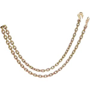 Catena di Trasporto G80 per Carichi Pesanti 3/8'' x 10.3'' (Confezione da 2) con Ganci a Forcella per Traino, Carico di Lavoro Sicuro 7100 Libbre per Fissaggio Carichi - Product Image 3