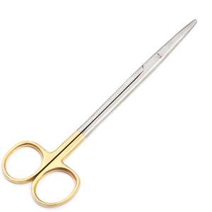 Tijeras de disección TC Metzenbaum con mango de carburo de tungsteno dorado, rectas y curvas, instrumentos quirúrgicos de operación, CE ISO, de Dentavex - Product Image 1