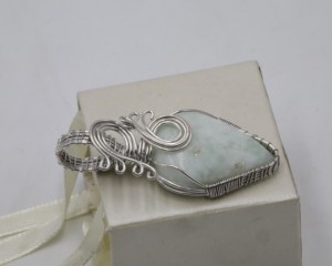 Colgante de Jasper con Alambre de Cobre, Tamaño Libre, Gema de Jasper Natural, Joyería Hecha a Mano - Product Image 3