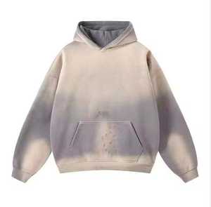 เสื้อฮู้ดสตรีทแวร์ลำลองทรงโอเวอร์ไซส์ผ้าฝ้ายเฟรนช์เทอร์รี่แบบย้อมสีเอซิดวอชพร้อมโลโก้สั่งทำพิเศษ พิมพ์ลายโลโก้ตามต้องการ - Product Image 1