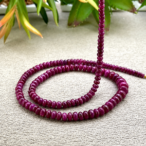 Cuentas de Rubí Natural de 3.5-7mm, Forma Redonda Lisa, Hilo de 19 Pulgadas, para Fabricación de Joyería, Venta al Por Mayor - Product Image 3