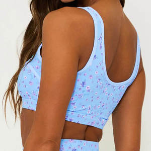 Soutien-gorge de sport OEM à motif floral, séchage rapide, pour femme, respirant, avec découpes, idéal pour le fitness, le yoga, la gym et l'entraînement - Product Image 3