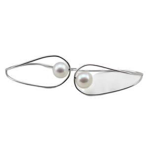 Atractivos Pendientes de Plata 925 con Perlas Redondas Limpias de 8-9 mm, Diseño Simple y Elegante, Gancho Exagerado - Product Image 5