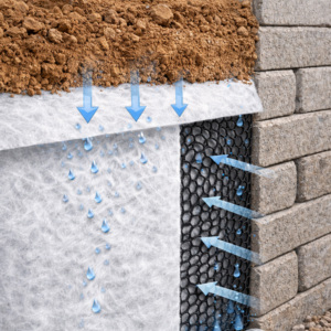 Couche de drainage géocomposite non tissé en HDPE |   Composite géogrille + géotextile |   Système de drainage des fondations et des décharges industrielles - Product Image 4