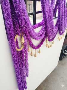Beautiful Purple Color Fabric Bandarwar/Toran/ Door Valance For South Indian Wedding Theme Decoration - Product Image 2
